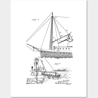 Life Saving Apparatus for Boat Vintage Patent Hand Drawing Posters and Art